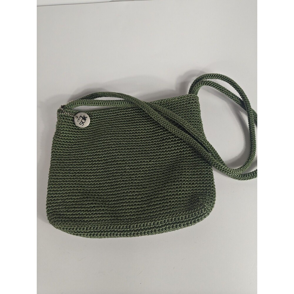 The Sak Crochet Crossbody Bag Olive Green Boho Festival Knit Purse